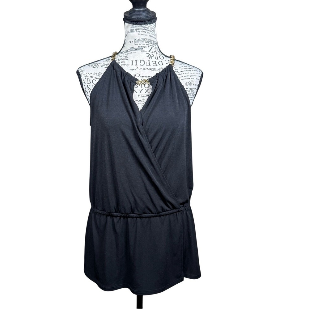 Michael‎ Kors Black Chain-Detail Top
